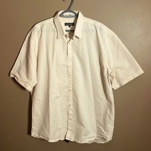 😄Pale pink cotton blend short sleeve dress shirt. B5